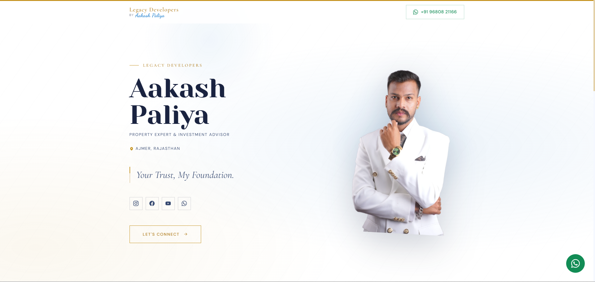 Legacy Developers - Aakash Paliya website example