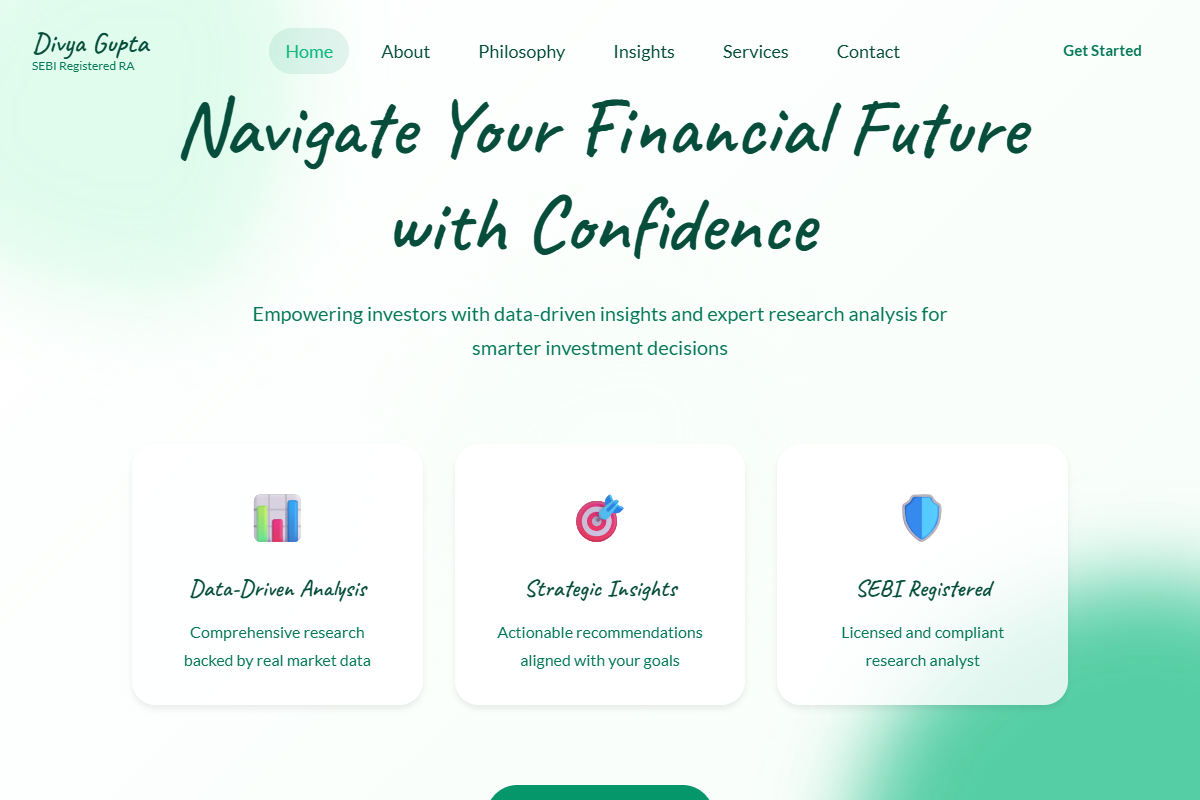 Premium Research - Divya Gupta website example