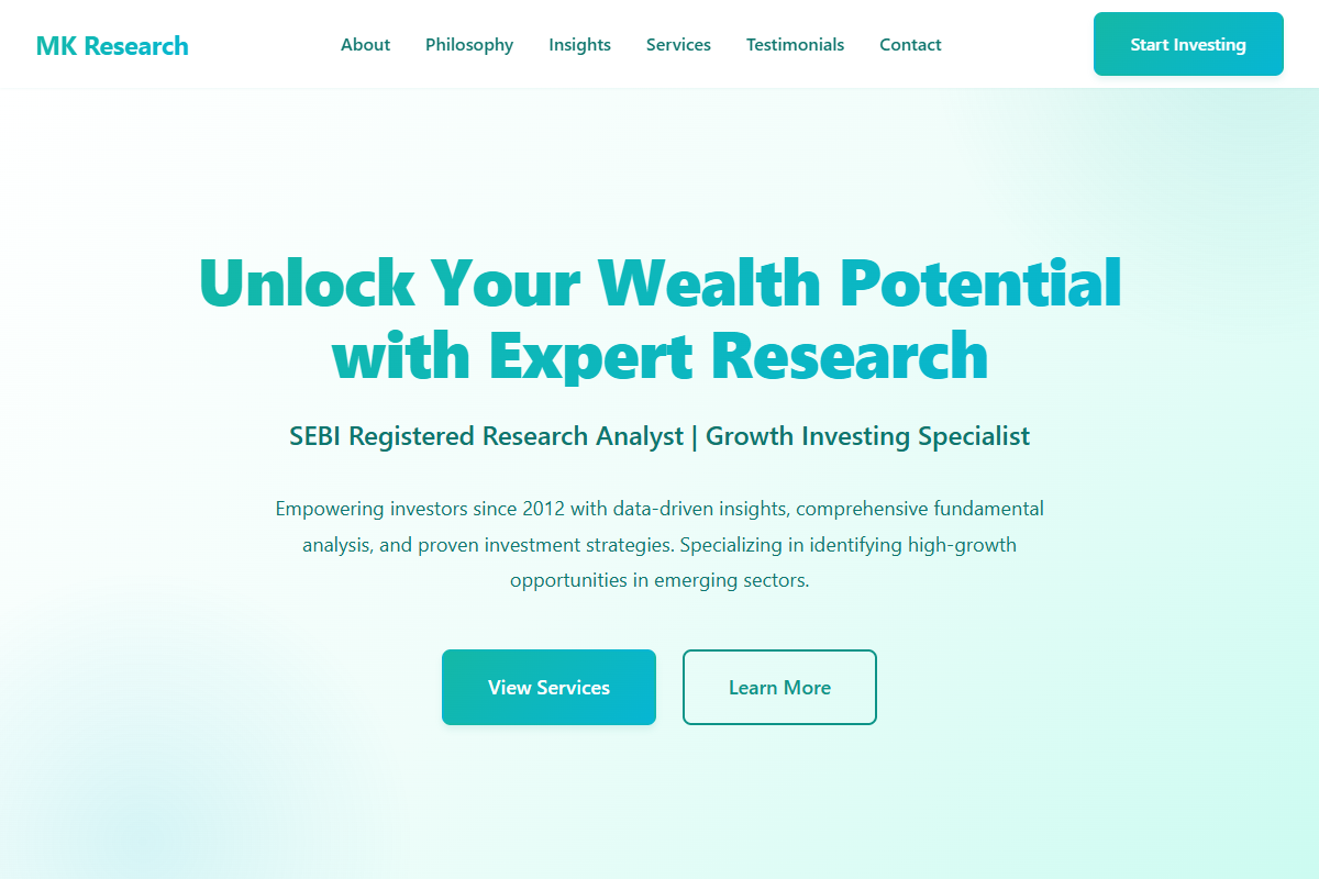 Financial Portfolio - Manoj Khandelwal website example