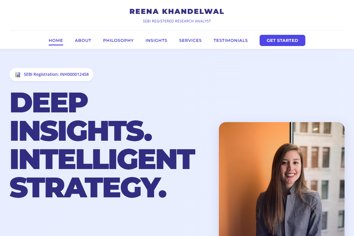 Market Intelligence - Reena Khandelwal website example