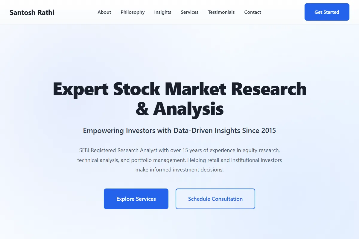 Professional business website example