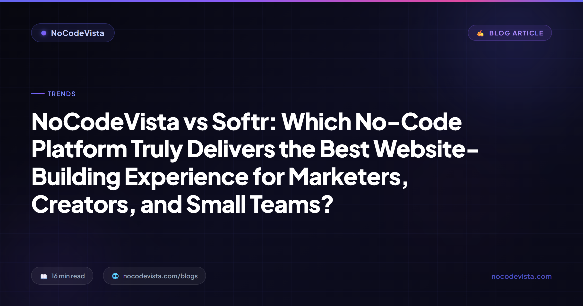 NoCodeVista vs Softr (2026): Site or a Portal? | NoCodeVista